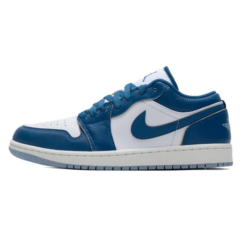 NIKE Air Jordan 1 Low AJ1 Blue and White Men's Low-top Retro Basketball Shoes Casual Sneakers FN5214-141